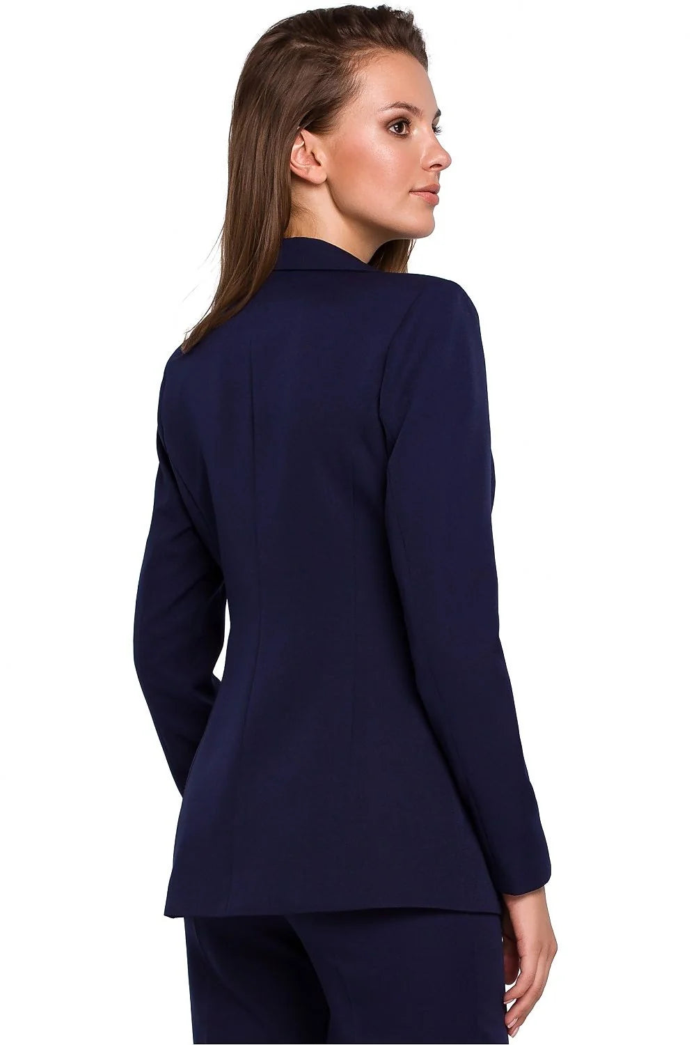 Blazer femme polyester élégant coupe ajustée gris clair tenue professionnelle bureau mode chic polyvalente