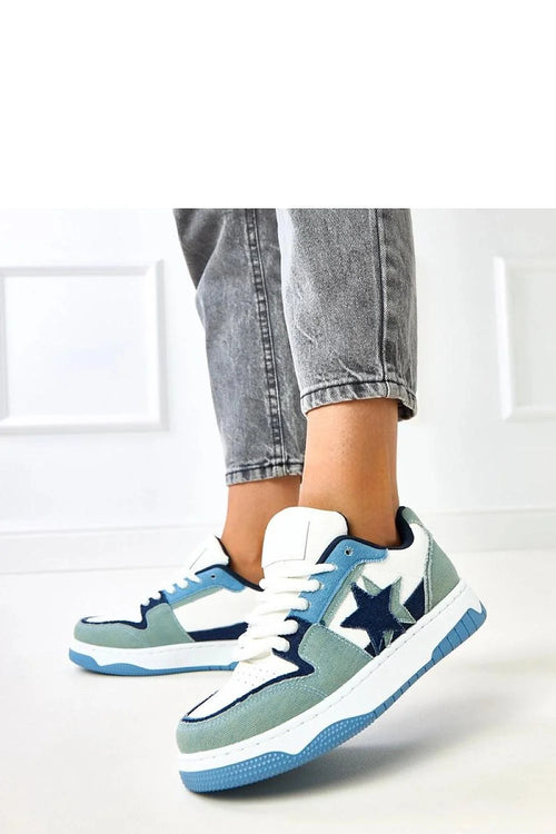 baskets basses cuir écologique blanc suède menthe bleu marine perforé étoile latérale plateforme 35mm semelle épaisse col rembourré lacets confort