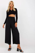 Pantalon femme Och Bella, sarouel en viscose légère, taille haute élastique, coupe large élégante, look décontracté quotidien, confort max, style moderne