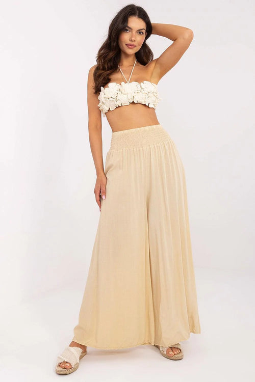 Ensemble féminin deux pièces bohème été haut bandeau floral pantalon palazzo taille haute femme