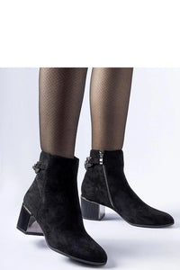Bottes à talons métalliques femmes mode élégance suédine noir confort design moderne talon épais rectangle zip latéral