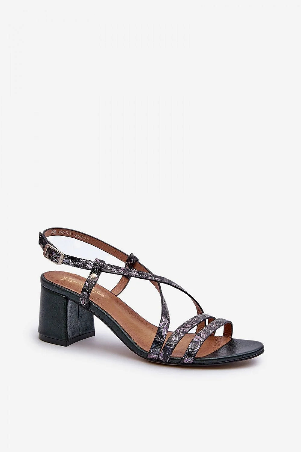 Sandales pour femmes élégantes cuir naturel talon carré 6 cm lanières croisées ajustables boucle métallique mode été
