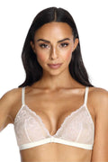 Soutien-gorge Sugar soft mat sans armature tulle floral motif dentelle ajusté bretelles réglables maintien subtil lingerie féminine