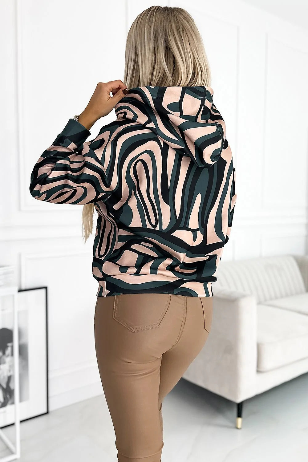 Sweatshirt Numoco pour femmes, style moderne, capuche, manches longues, tissu chaud, polyester et viscose, taille ajustable, occasions décontractées