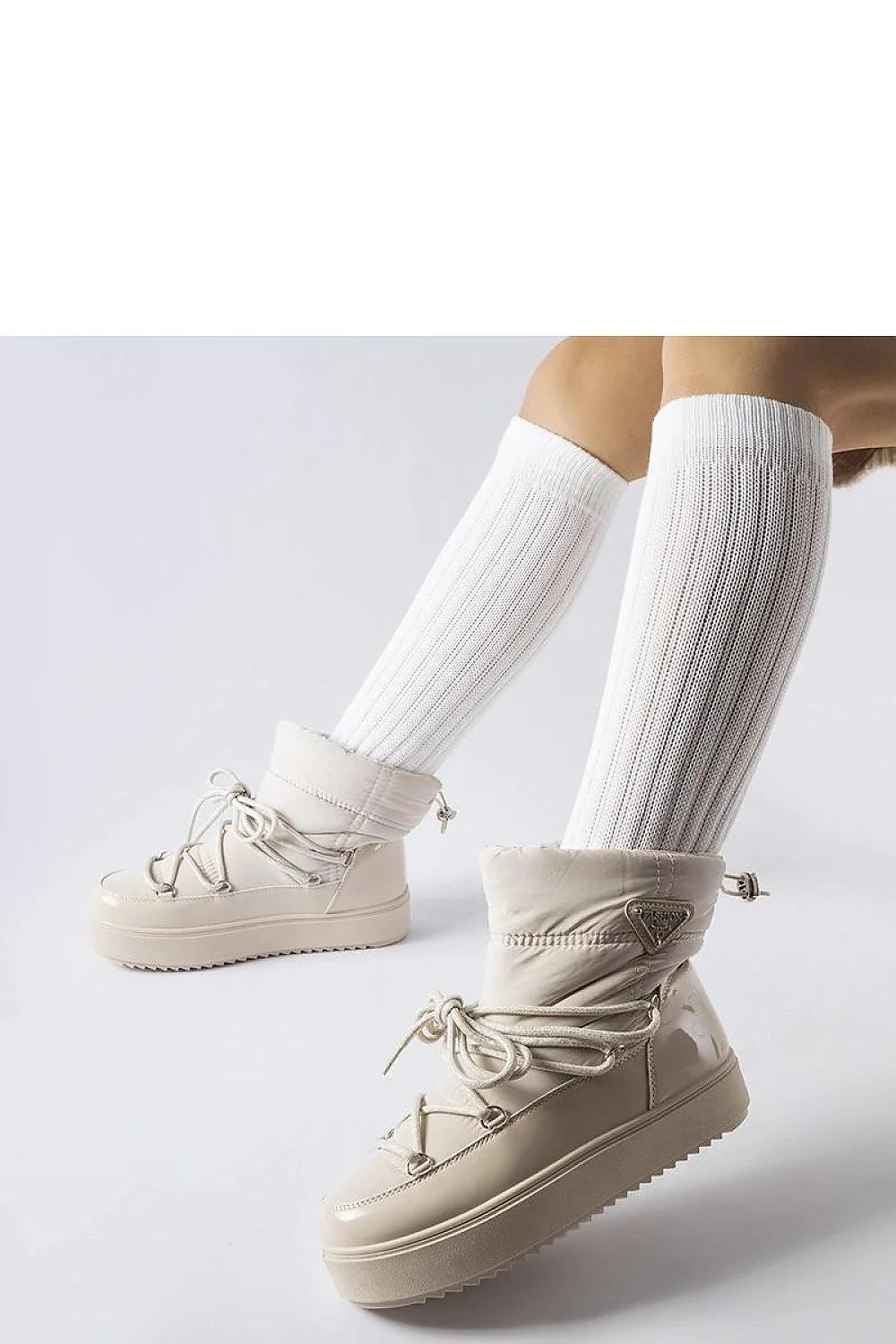 Bottes de neige Solea pour femmes design moderne chic high-top plateforme épaisse couleur beige