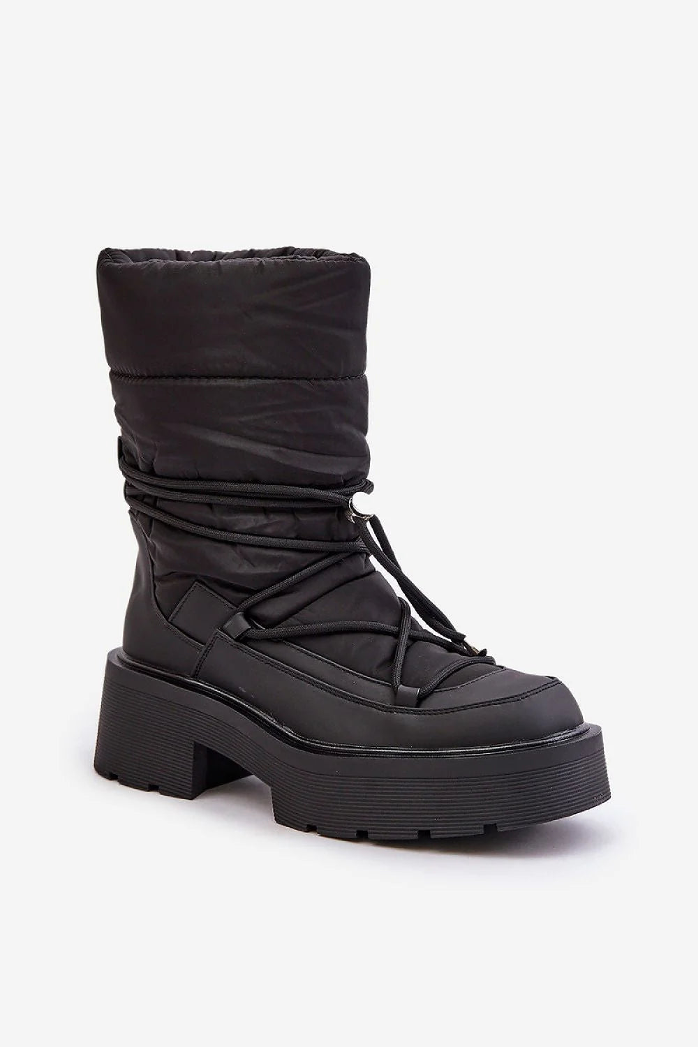 Bottes neige femmes modernes nylon écologique hautes matelassées élégantes, pratiques, tendance hiver semelle caoutchouc