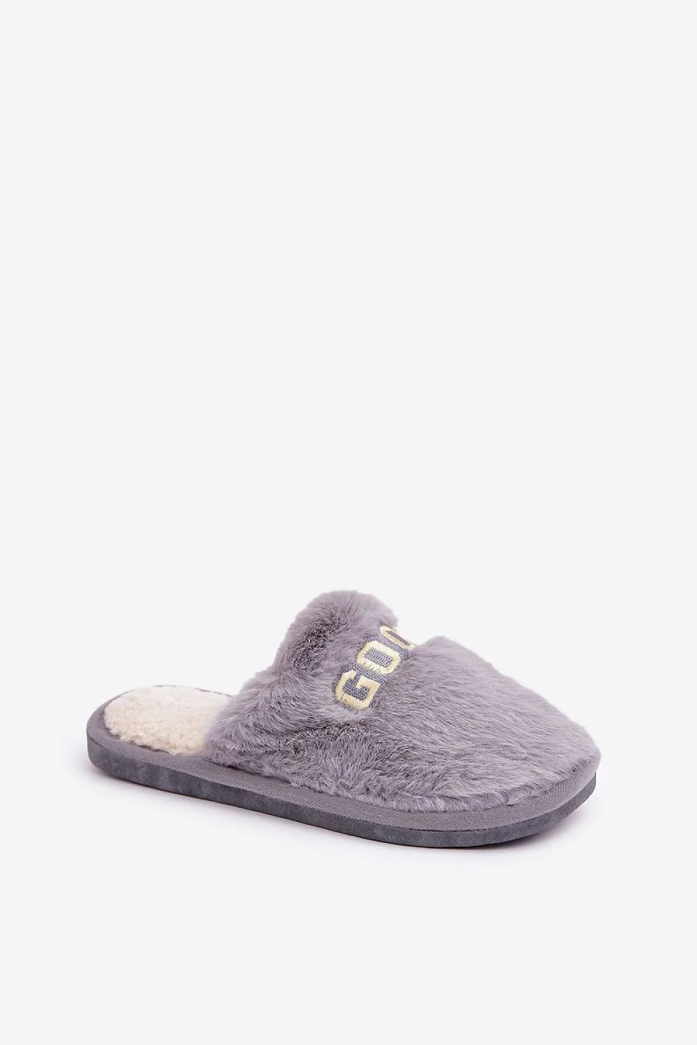 Pantoufles Step in style pour femmes, fourrure douce, design moderne, broderie GOOD, intérieur confortable, chaussures d'intérieur, style décontracté