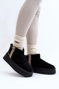 Bottines de neige Step in style Chelsea daim fourrure plateforme 4.5 cm femme mode moderne chic