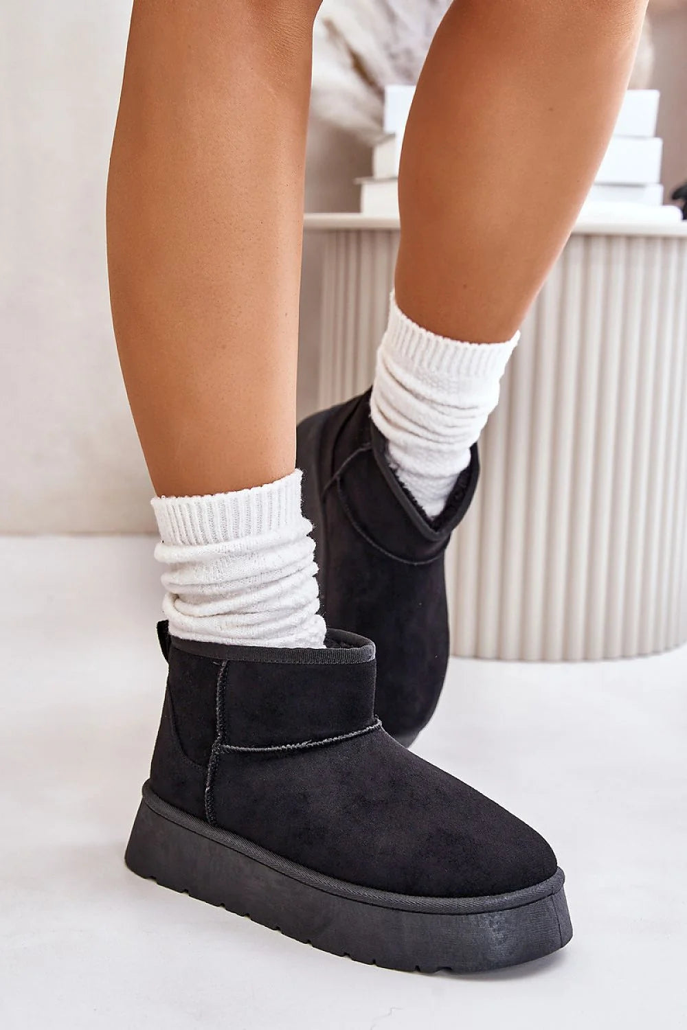 Bottes de neige Step in style pour femme, design moderne, suédine écologique, fourrure intérieure, semelle isolante, élégance hivernale