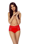 Culottes taille haute dentelle rouge motifs floraux style élégant sensualité femmes confort quotidien lingerie audacieuse