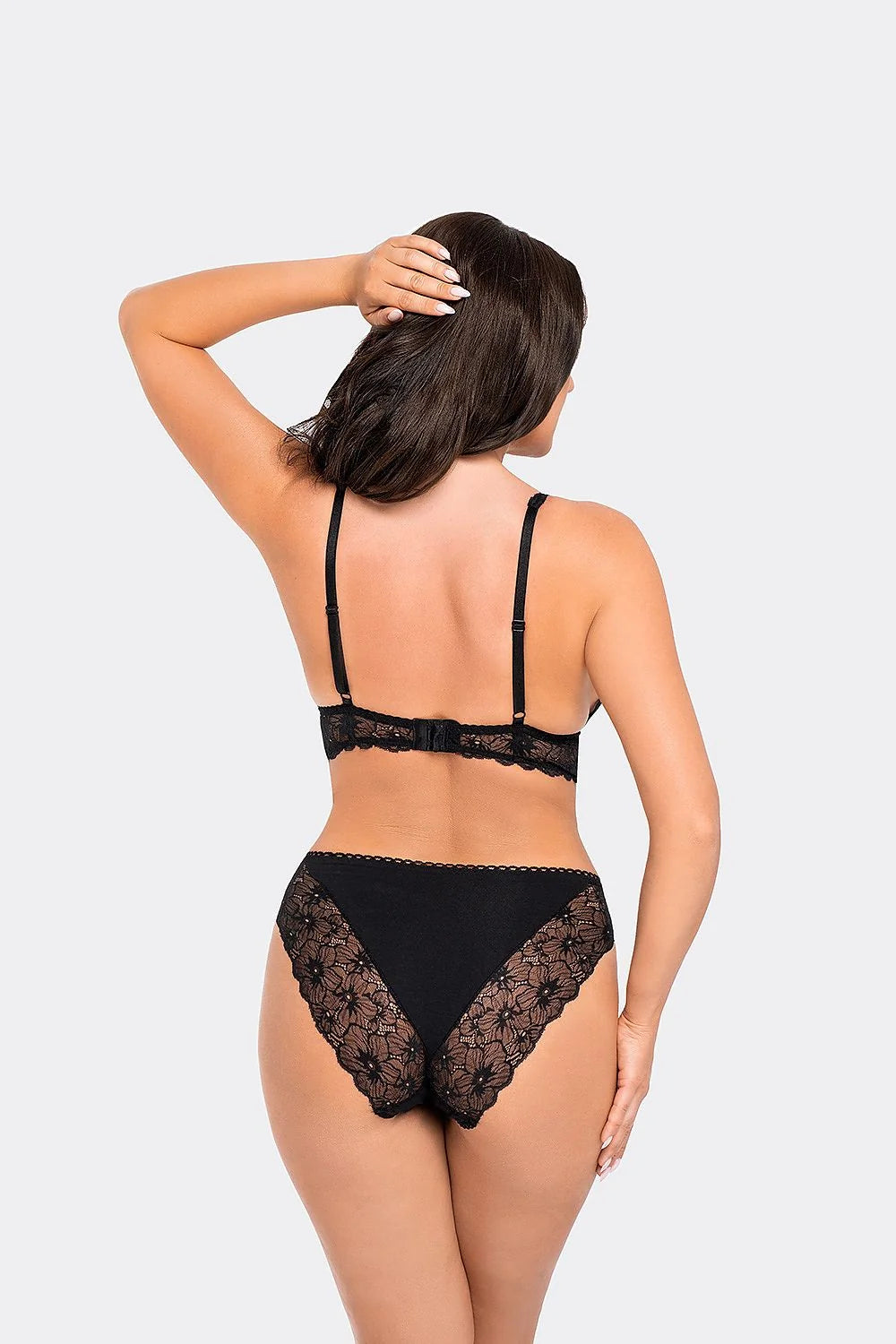 Culottes Babell en dentelle noire taille haute confortable pour femmes, style élégant, maintien optimal