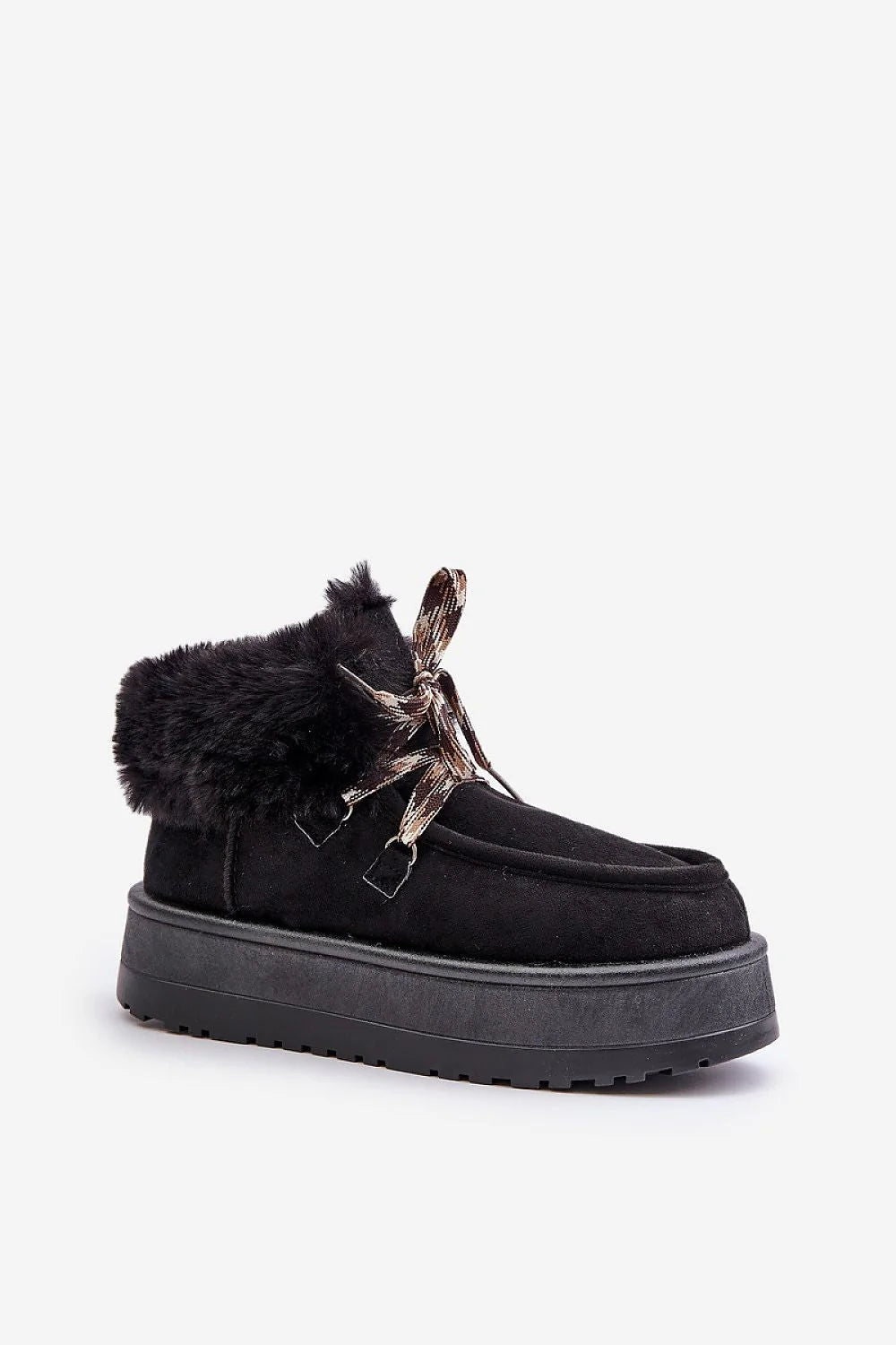 Bottes de neige Step in Style pour femmes, suédine noire, fourrure synthétique, semelle épaisse, style moderne, confort hiver
