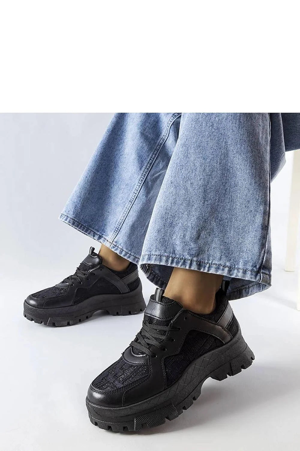 Mocassins urbains pour femmes en cuir synthétique et tissu matelassé, style chunky, noir, confortable