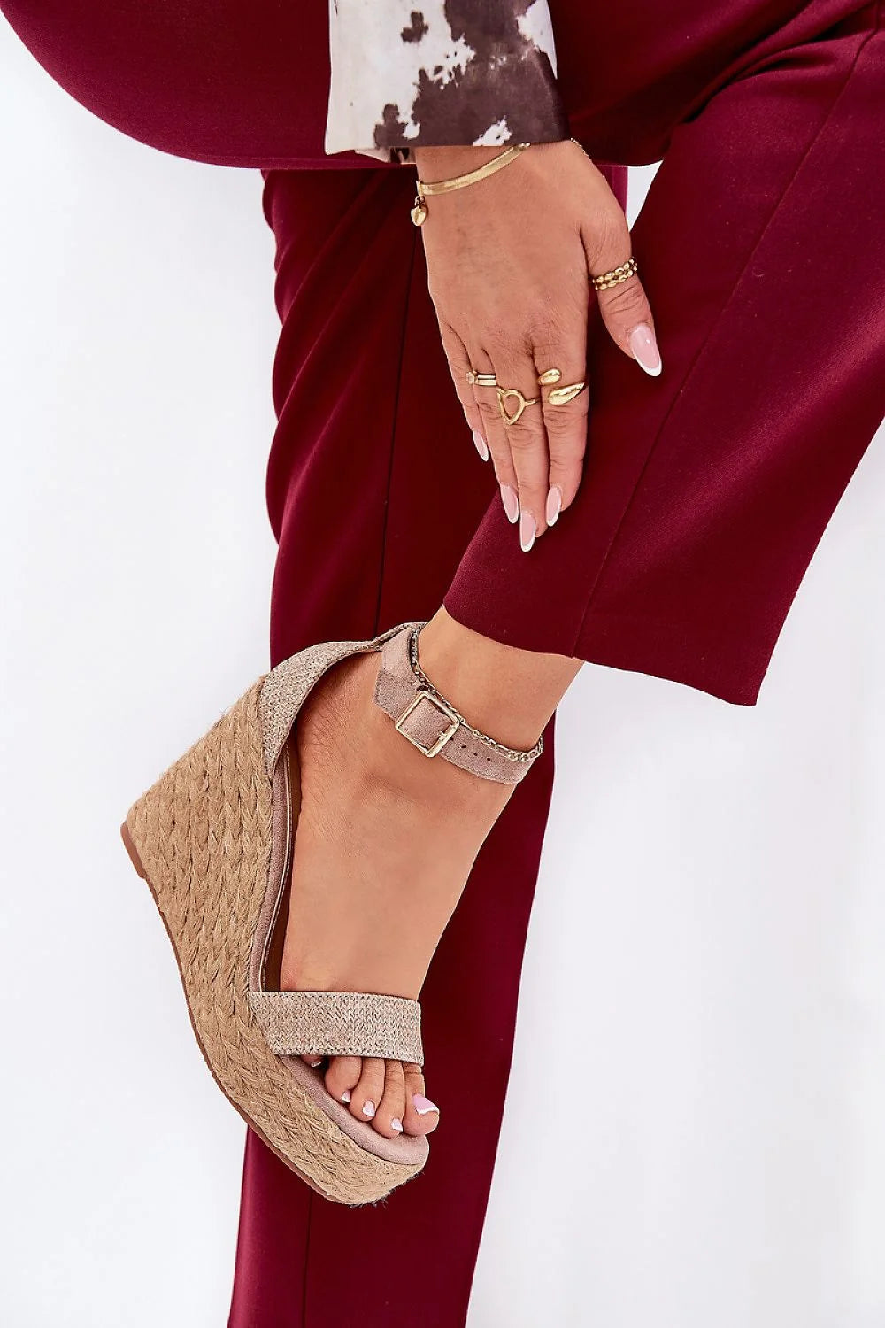 Sandales compensées femme style élégant été confort ouvertureorteils brideajustable taloncouvert semellejute