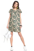 Robe camouflage coton décontractée manches courtes tendance urbaine confortable été printemps pour femmes modernes