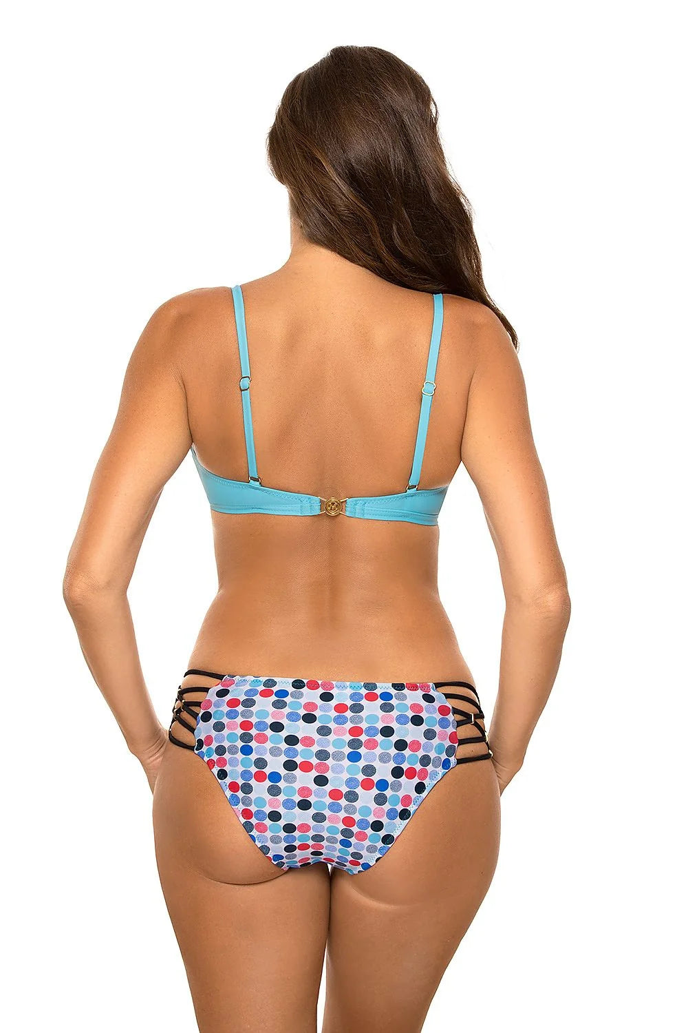 Maillot de bain deux pièces Marko, bandeau sans armature, bretelles ajustables, nœud central, ouverture goutte d'eau, tissu Carvico Tessuti, taille 36-42, femme, plage, style audacieux
