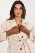 Gants élégants pour femmes en cuir écologique boutons décoratifs fleur brodée isolation téléphone sans enlever gants
