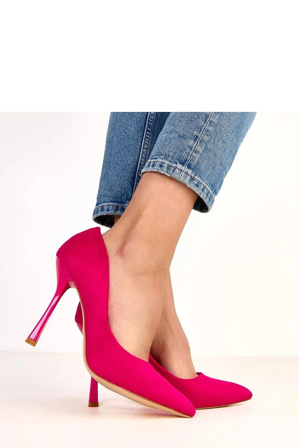 escarpins femme talon aiguille onze hauteur bout pointu coupe basse cuir écologique suédé fuchsia vif stiletto élégant glamour confortable intemporel
