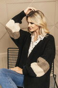 Cardigan Pee Ka Boo pour femme style moderne coupe ample longueur totale manches longues rayures contrastées maille acrylique polyamide polyester laine