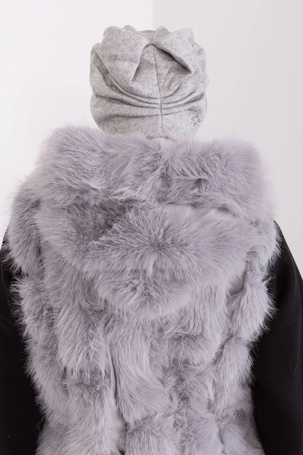 Bonnet d'hiver en cachemire avec strass et cape fourrure femme, look élégant et chaud, ensemble hiver féminin