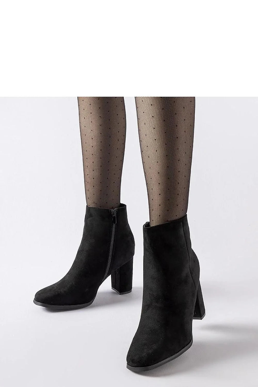Bottines noires élégantes à talon épais cuir velouté cheville montante fermeture éclair femme occasionnels soirée quotidien haute qualité