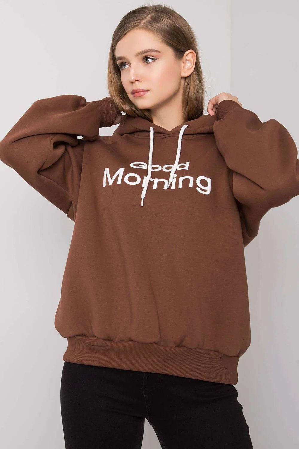 Sweatshirt femme oversize coton polyester bleu vif urbain moderne confortable manches longues GRL PWR