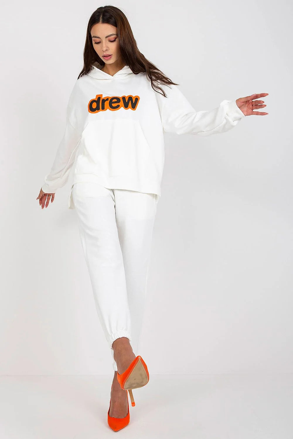 Ensemble Ex Moda Femme Sweat à Capuche et Joggers Coupe Oversize en Coton-Polyester Vert Vif