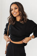Sweatshirt IVON crop top longues manches coupe droite ample confort moderne style trendy femme vêtements mode