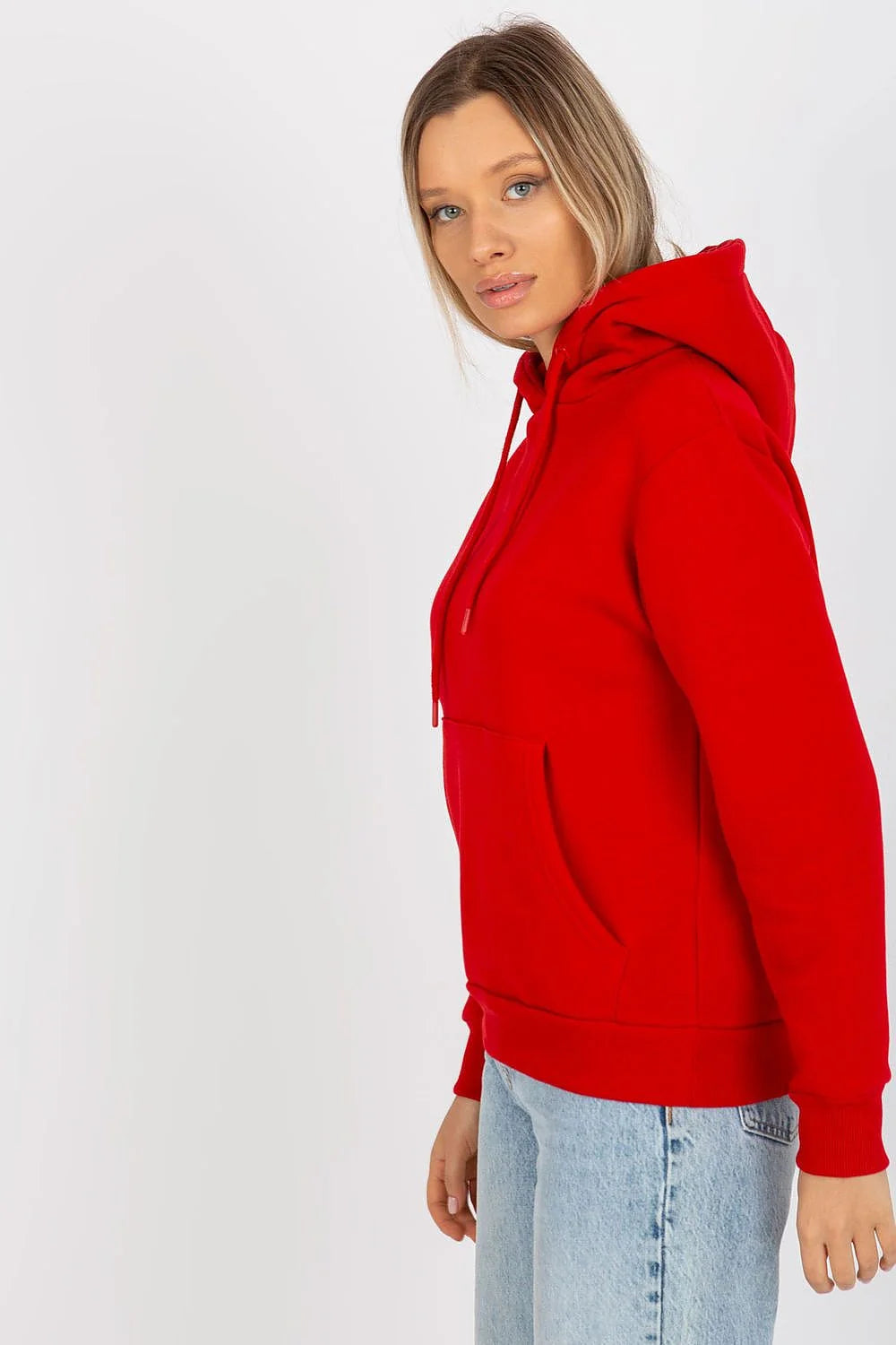 Sweatshirt Rue Paris capuche manches longues couleur vert kaki look casual style streetwear taille ajustable femme