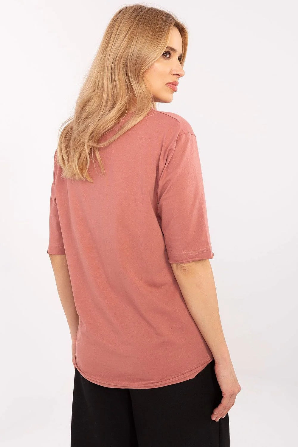 T-shirt femme moderne artistique manches 3/4 motifs animaliers dorés coton doux élégance occasion décontractée