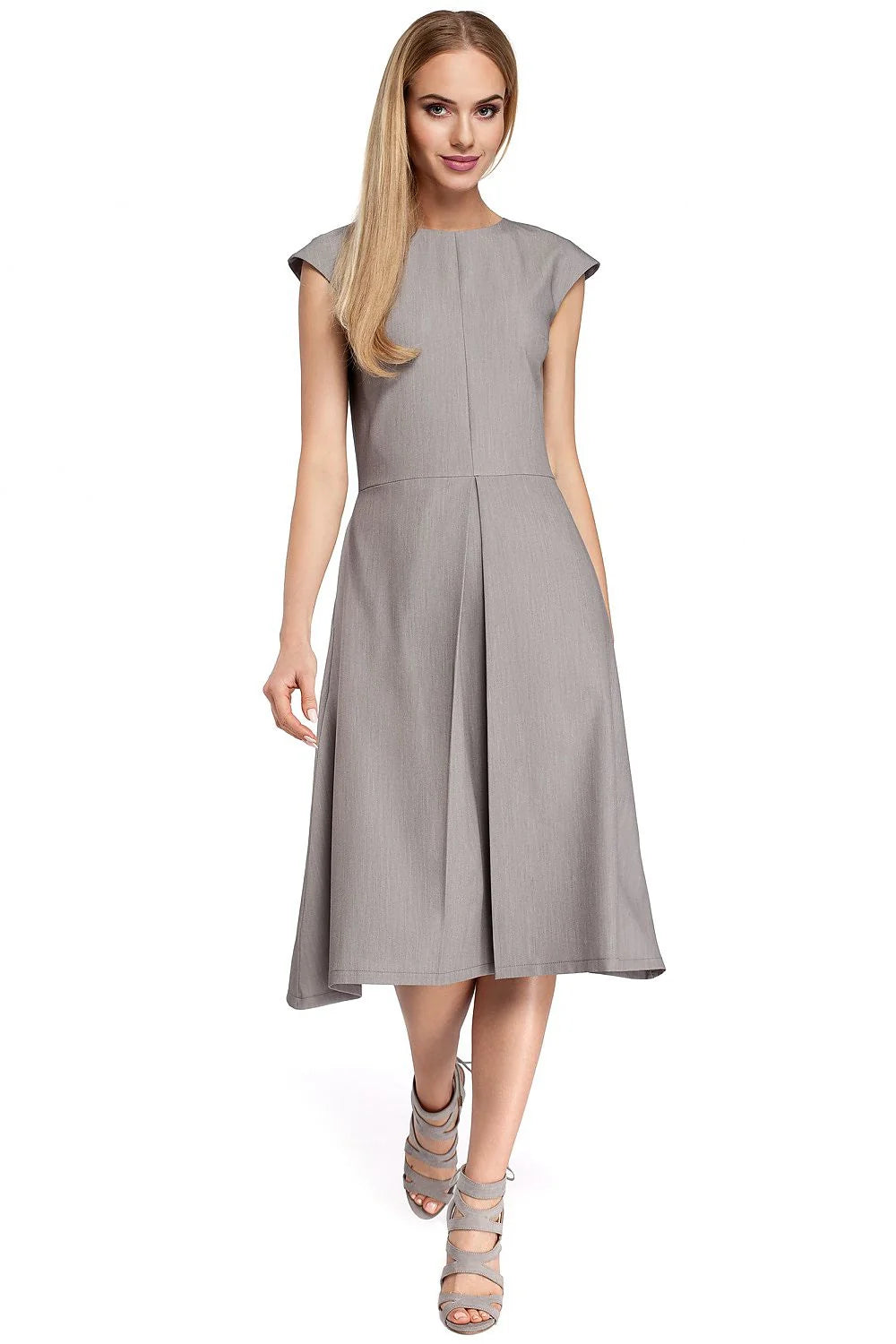 Robe élégante en polyester bleu foncé style classique chic pour femme moderne et sophistiquée