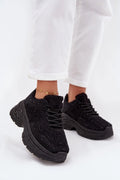 basket femme plateforme chunky noire fauxshearling textile scintillant ministrass renforts suédine lacets ronds semelle crantée caoutchouc amorti urbain tendance chaude