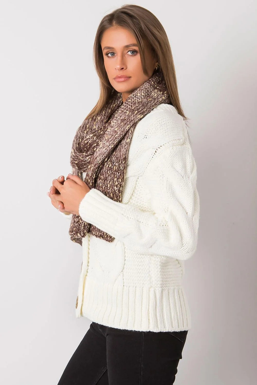 Écharpe châle tubulaire acrylique élégante torsadée chaude douce pour un hiver stylé et confortable