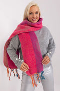 Écharpe automne-hiver pour femmes longue couleurs vives franges torsadées polyester résistant chic et décontractée