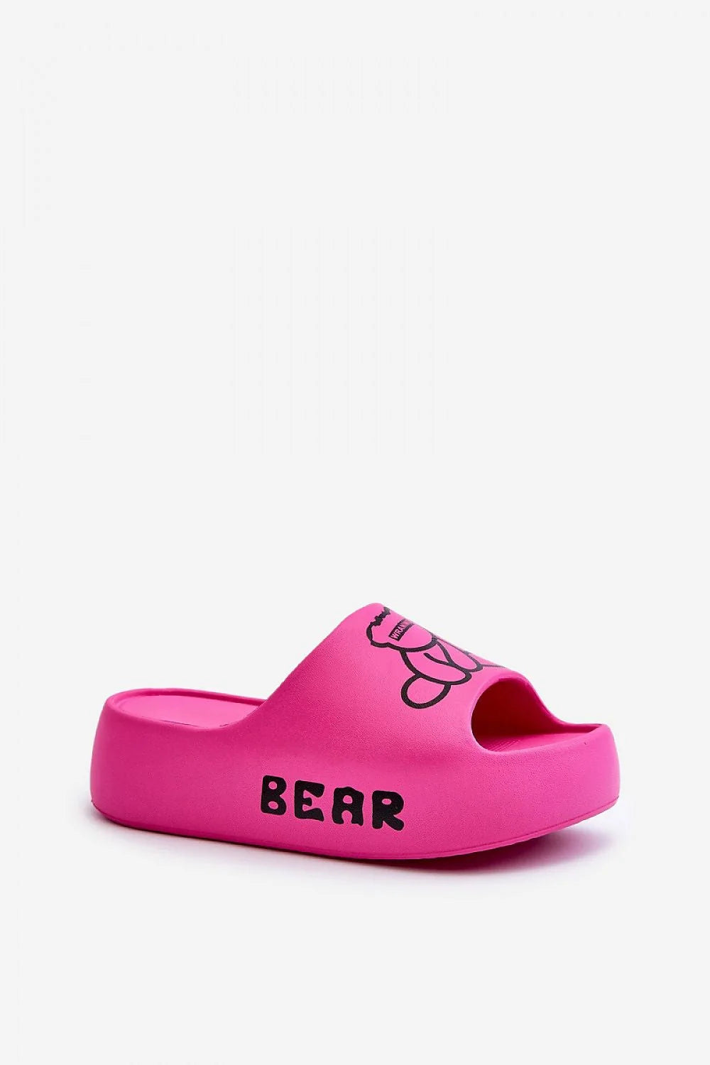Sandales ouvertes style ludique contemporain motif ours EVA confortable couleur rose vif femme été piscine
