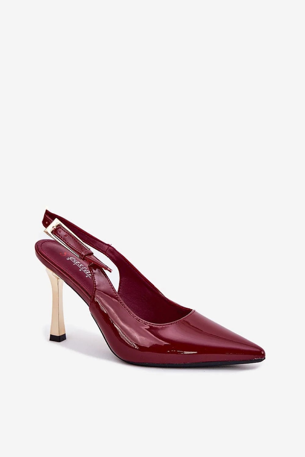 Escarpins élégants pour femmes en cuir verni bordeaux talons aiguilles style moderne occasion spéciale
