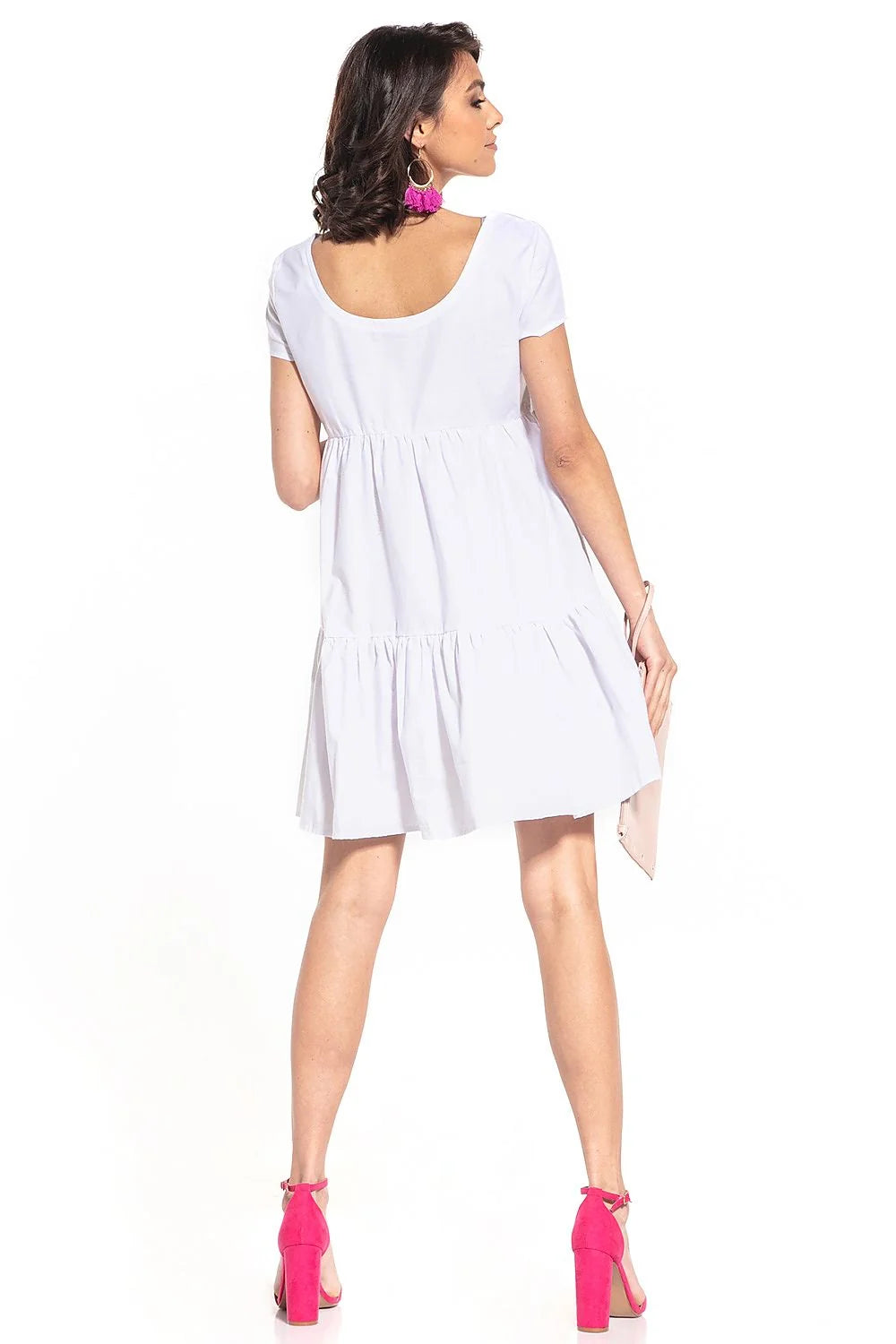 Robe femme coton 100% style moderne épuré noire manches courtes polyvalente élégante confortable