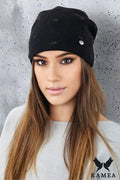 Bonnet élégant pour femmes coupe ample motifs feuilles matériau doux hiver automne accessoire mode