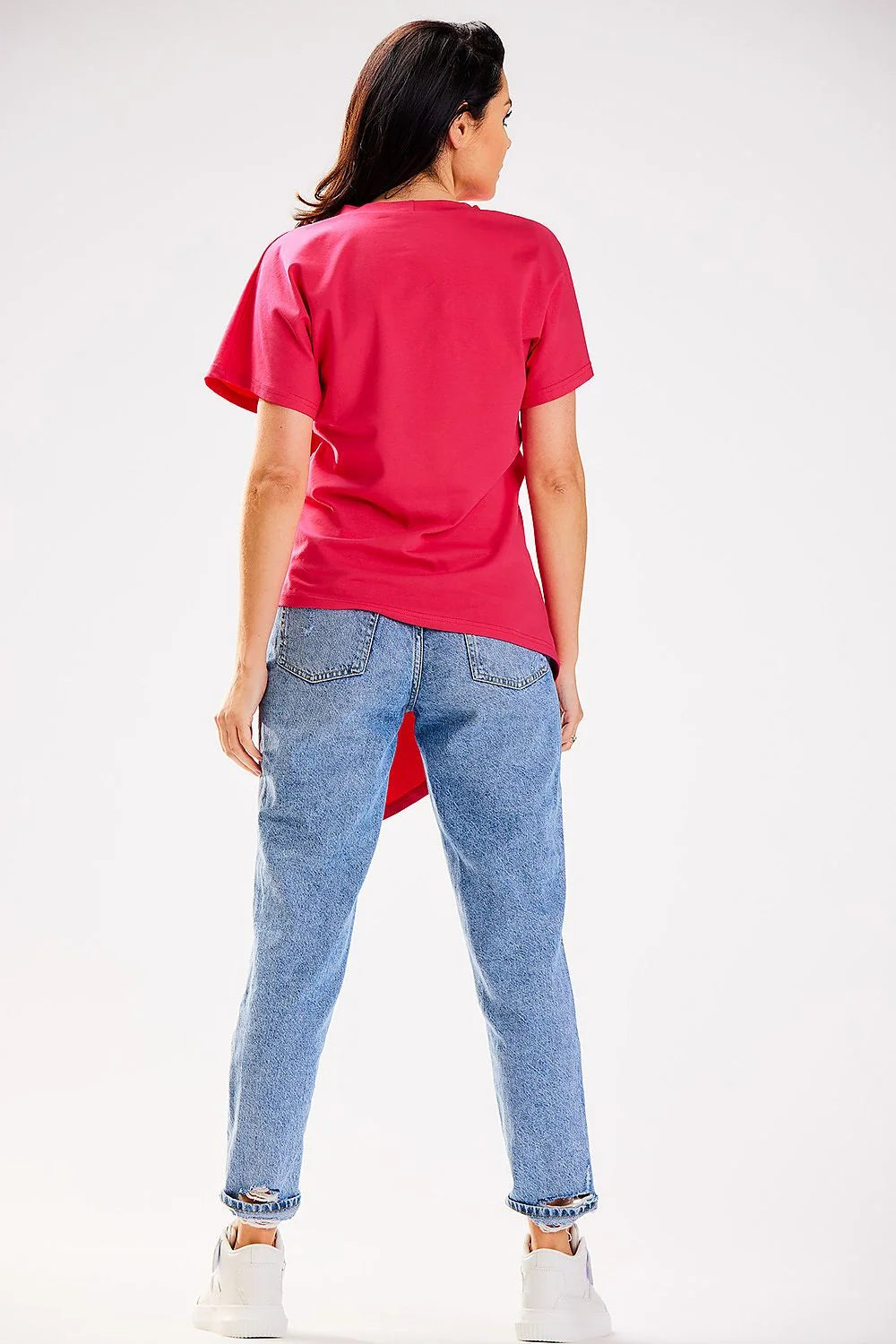Chemisier asymétrique Infinite You en coton doux, manches courtes, look moderne et sophistiqué pour femmes