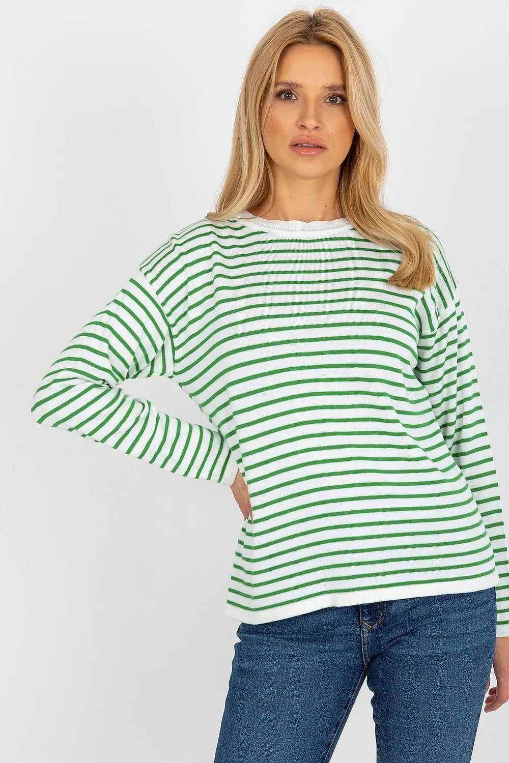 chandail femme Rue Paris marinière rayures fuchsia blanches manches longues encolure bateau maille fine coton mélange coupe oversize