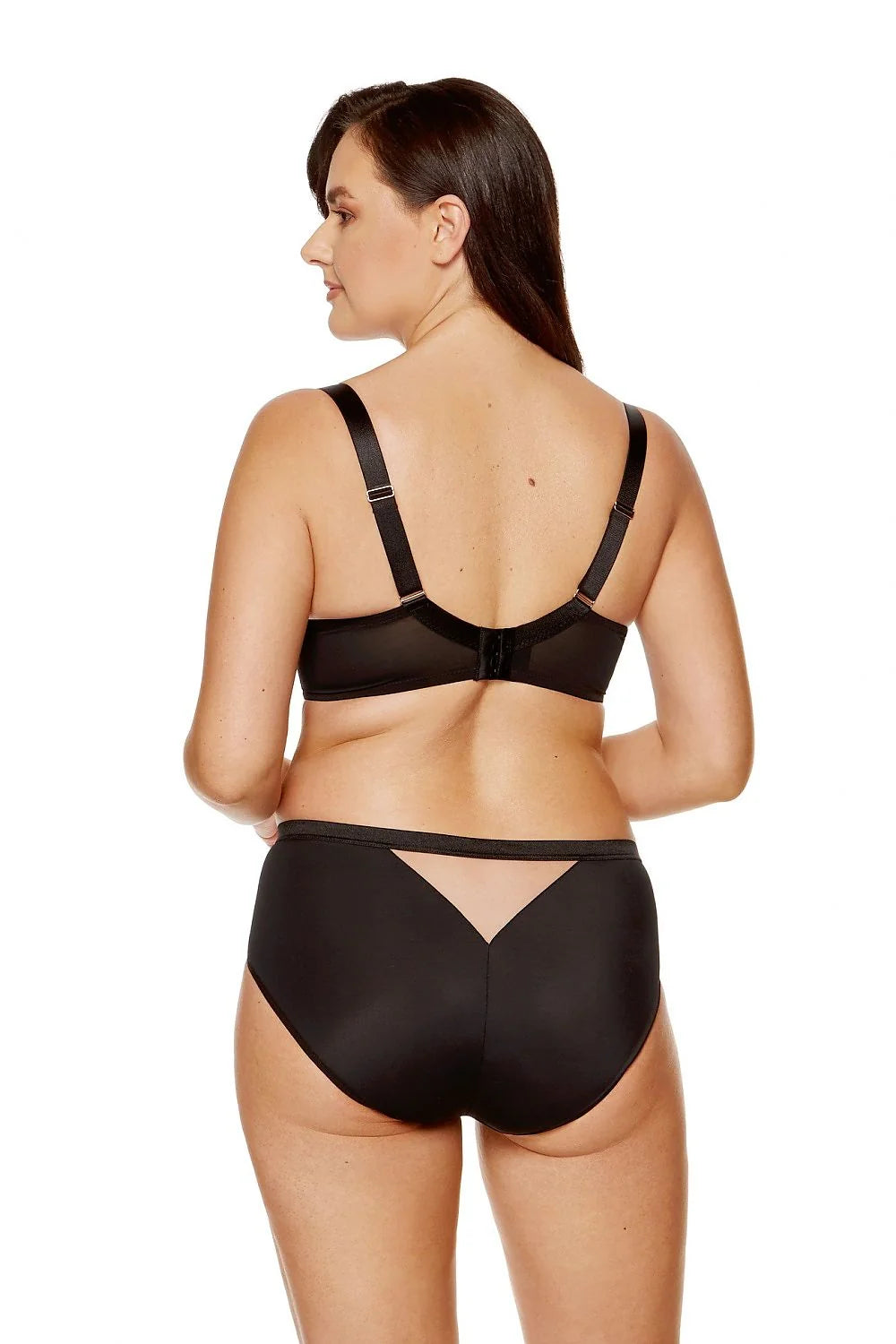 Ensemble de lingerie féminine élégant et sensuel microfibre tulle broderie florale noire nue maintien parfait bretelles ajustables taille élastique femme