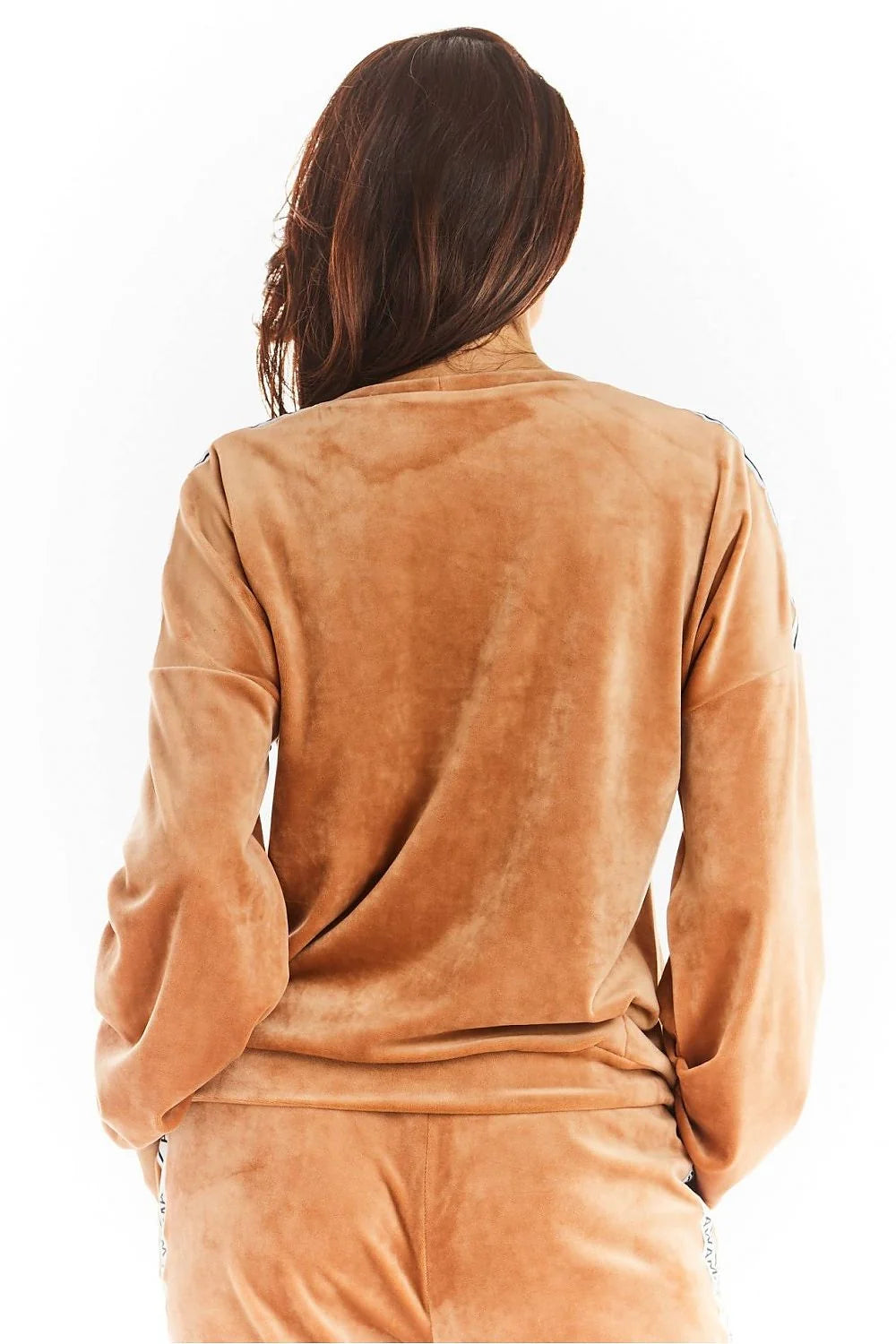 Sweatshirt femme velours bordeaux casual-chic confortable manches longues col rond mode automne élégance