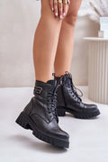 Bottines pour femme en cuir naturel design audacieux détails métalliques style urbain automne hiver