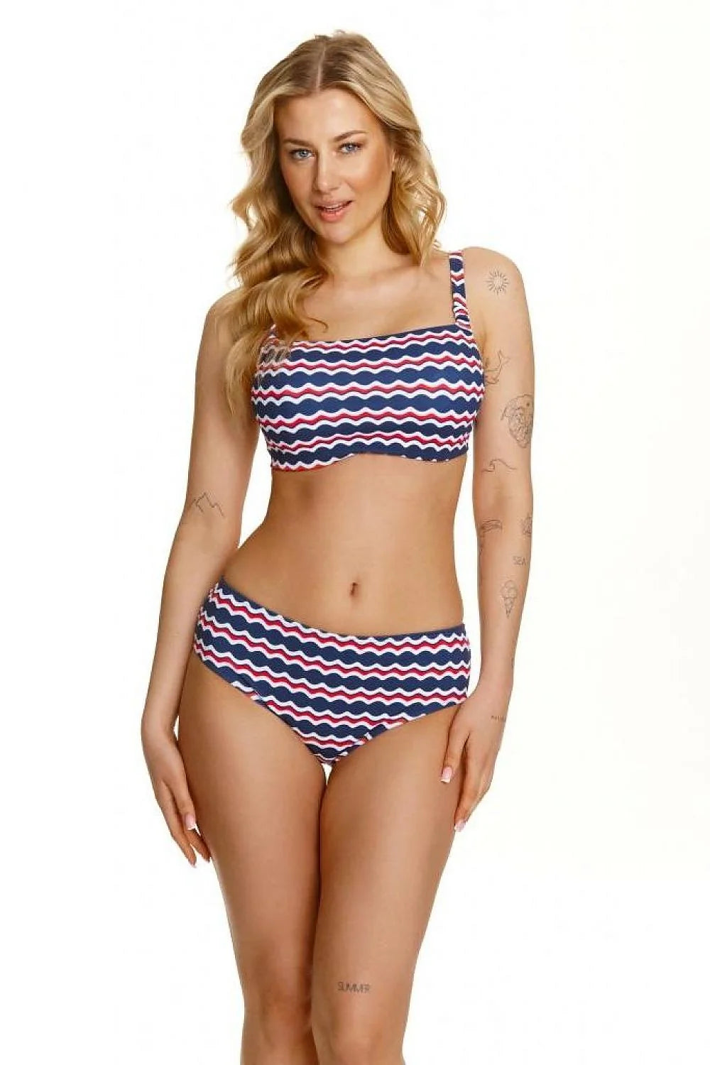Culottes nageur Lupo Line style moderne femmes tissu bain elasthanne nylon couleur vague bleu marine blanc rouge
