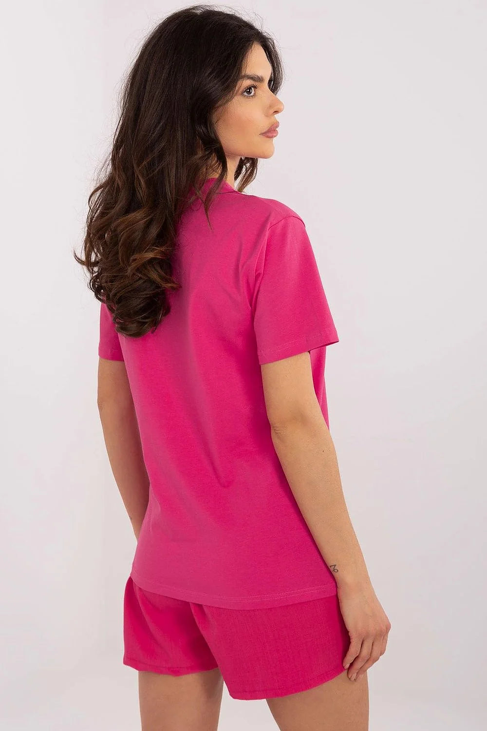 Robe t-shirt femme style casual moderne coton mélange méduse stylisée Paradise Island She dream of rose vif violet bleu doré ceinture intégrable