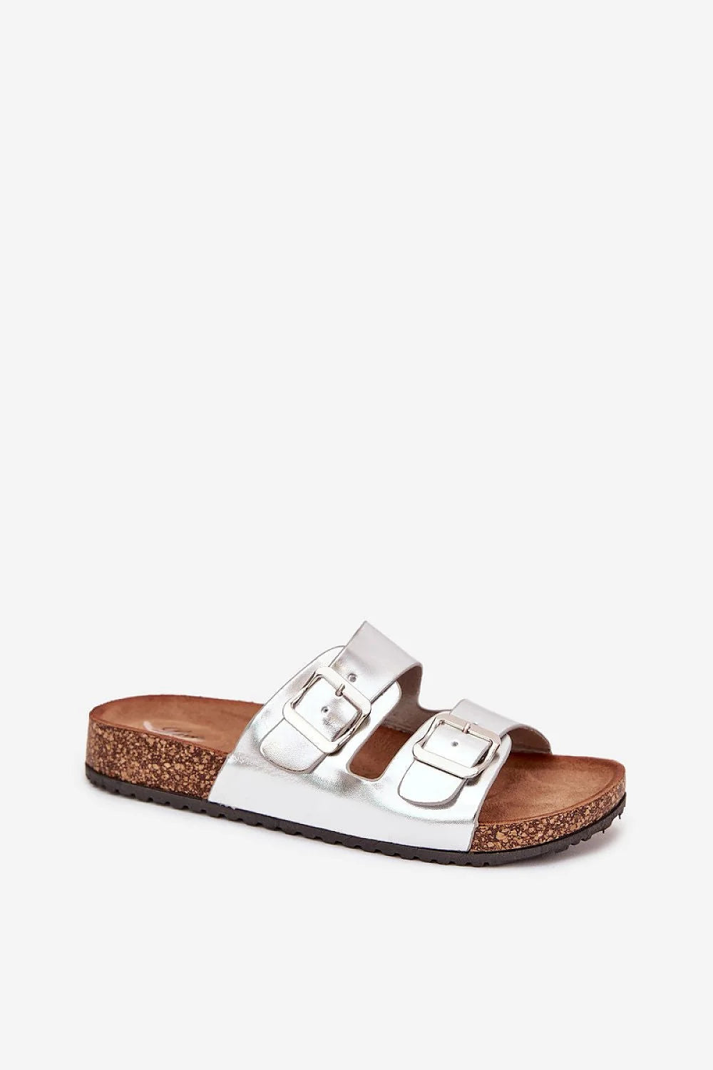 sandales femme plateforme liège semelle profilée similicuir argenté métallisé boucles réglables brides anatomique rembourrée antidérapante confortable légère tendance estivale élégante