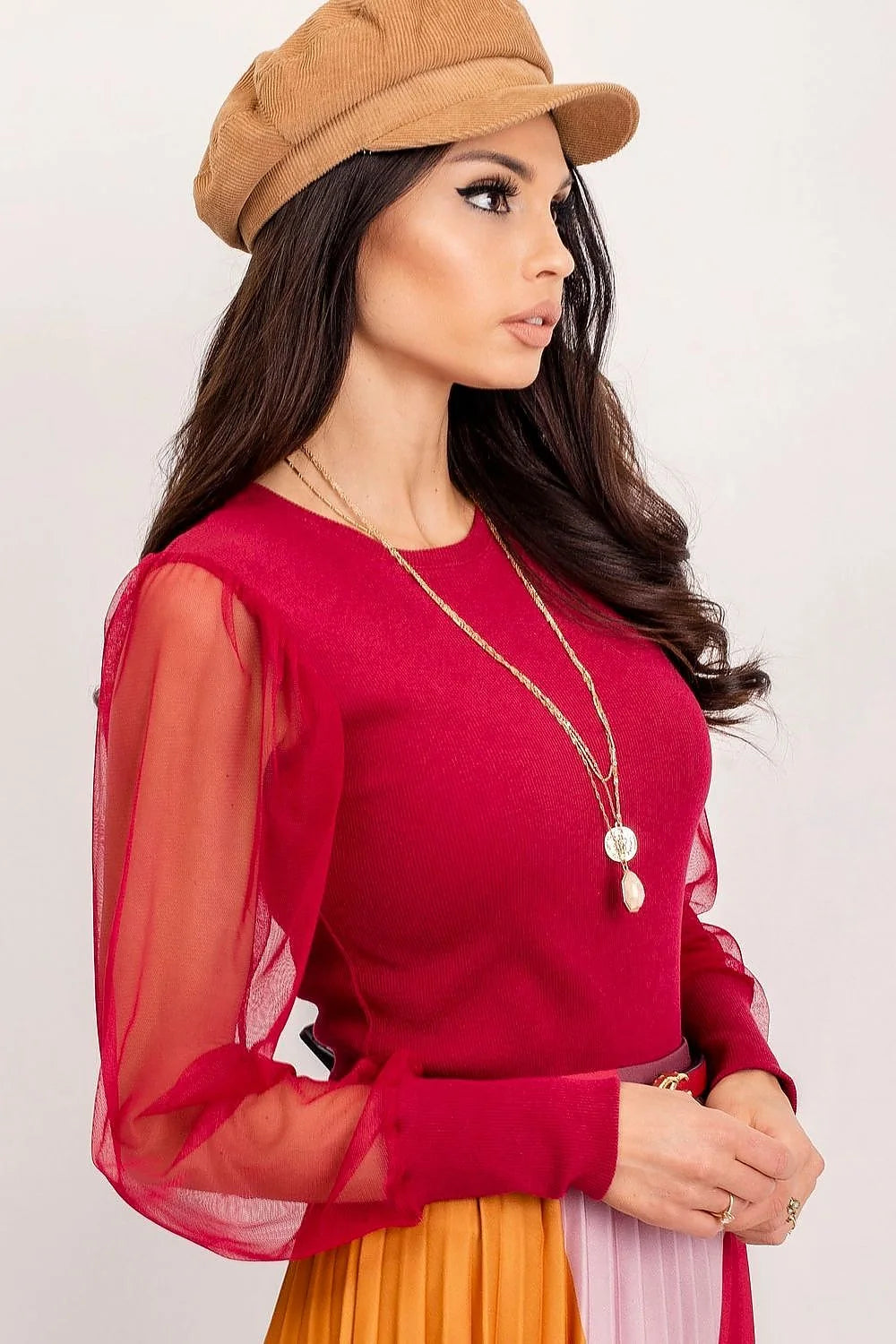 Chemisier Rue Paris Femme Manches Longues Translucides en Coton Élasthanne Taille Ajustable Élégant pour Occasions Formelles et Non Formelles