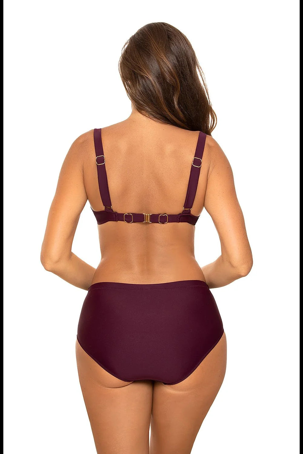 Maillot de bain deux pièces Marko bikini classique élégant bleu ciel polyamide élasthanne soutien-gorge balconnet armatures rembourré culotte taille haute finitions métalliques