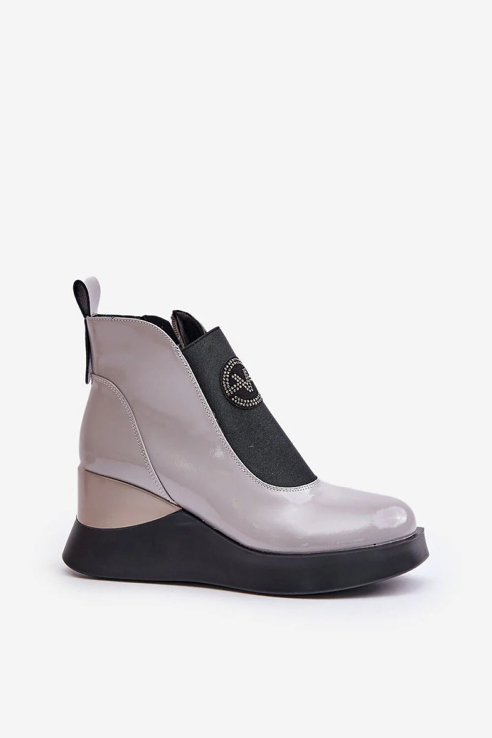 Bottes cothurnes pour femme en cuir naturel fermeture éclair logo décoratif semelle épaisse style moderne élégant sportif ajustée cheville 8 cm talon