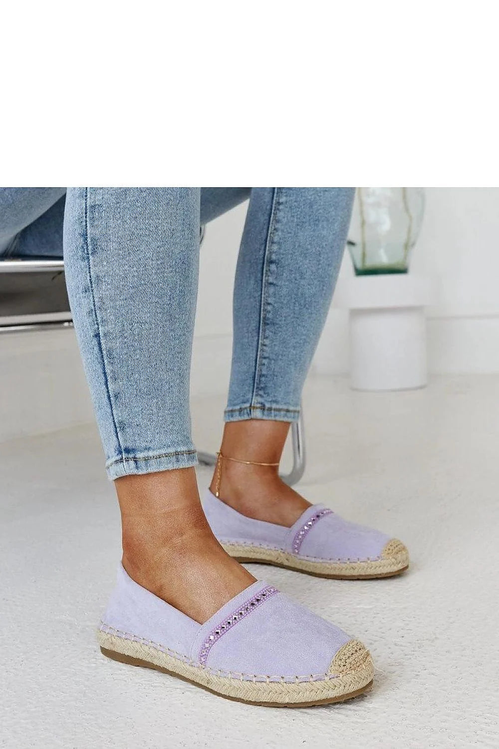 Espadrille Solea pour femme violet pastel tissu corde tressée semelle caoutchouc design moderne bout rond été 2023